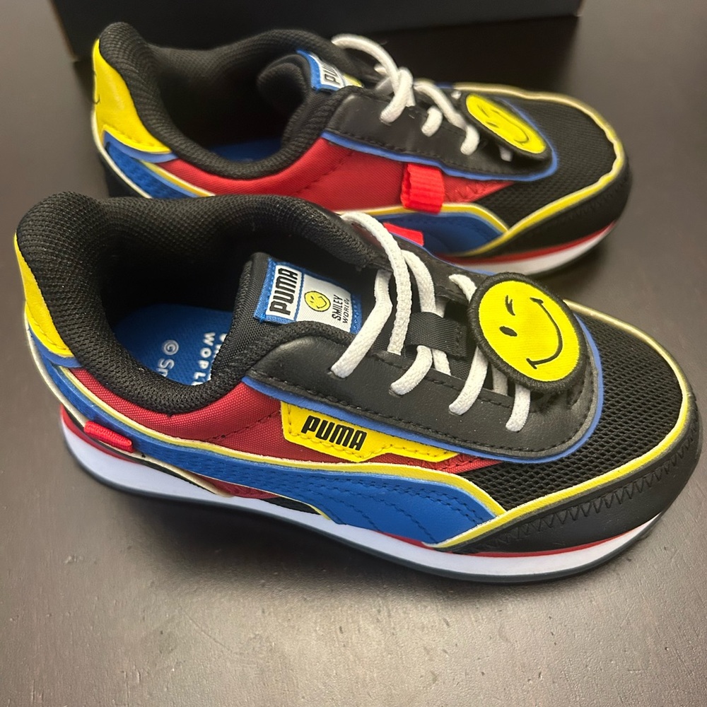 Puma Kids' Black and Multicolor Sneakers